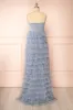Qila Blue | Strapless Tulle Ruffled Dress sold by Boutique 1861