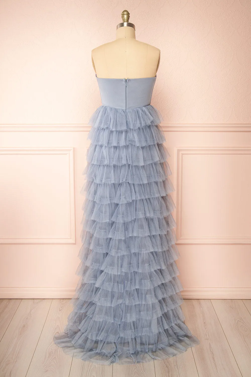 Qila Blue | Strapless Tulle Ruffled Dress sold by Boutique 1861 product image thumbnail 5