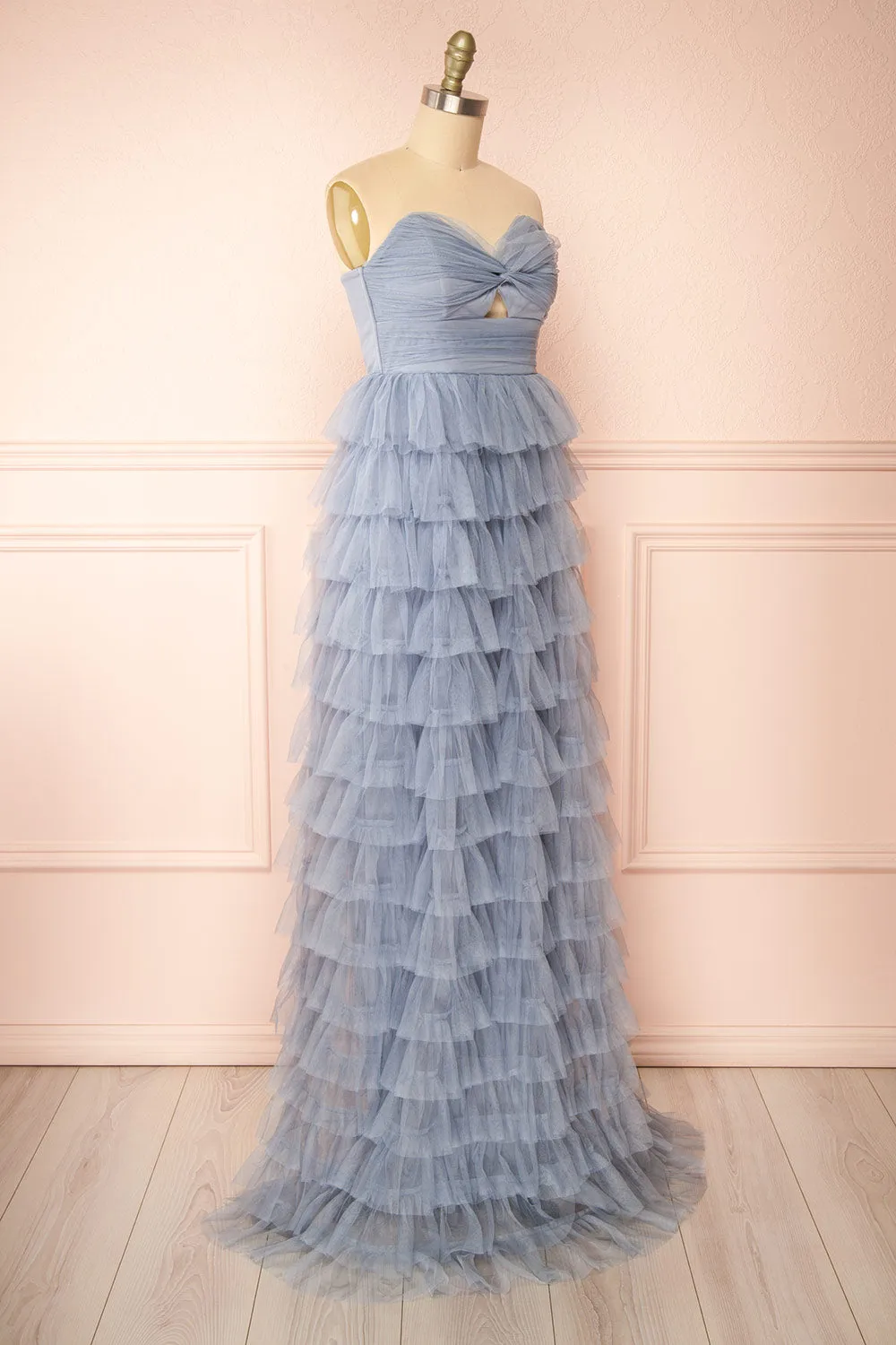 Qila Blue | Strapless Tulle Ruffled Dress sold by Boutique 1861 product image thumbnail 3
