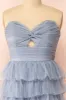 Qila Blue | Strapless Tulle Ruffled Dress sold by Boutique 1861