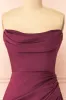Ailsa Burgundy | Strapless Gown with High Slit sold by Boutique 1861