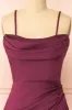 Ailsa Burgundy | Strapless Gown with High Slit sold by Boutique 1861