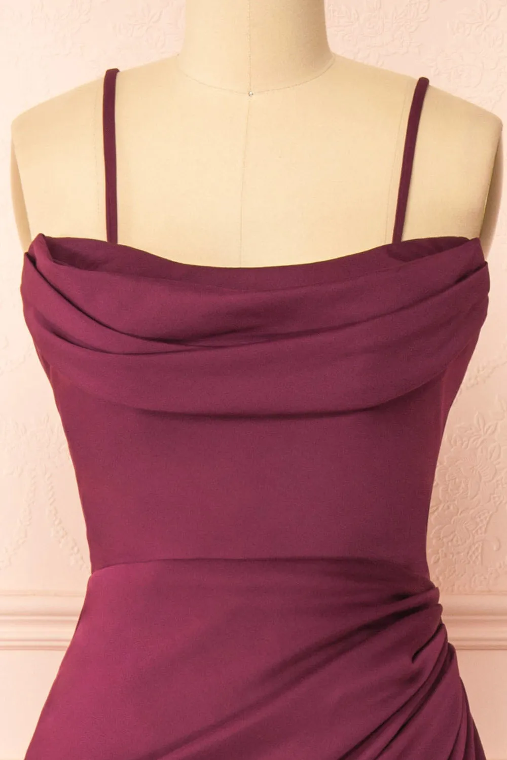 Ailsa Burgundy | Strapless Gown with High Slit sold by Boutique 1861 product image thumbnail 3