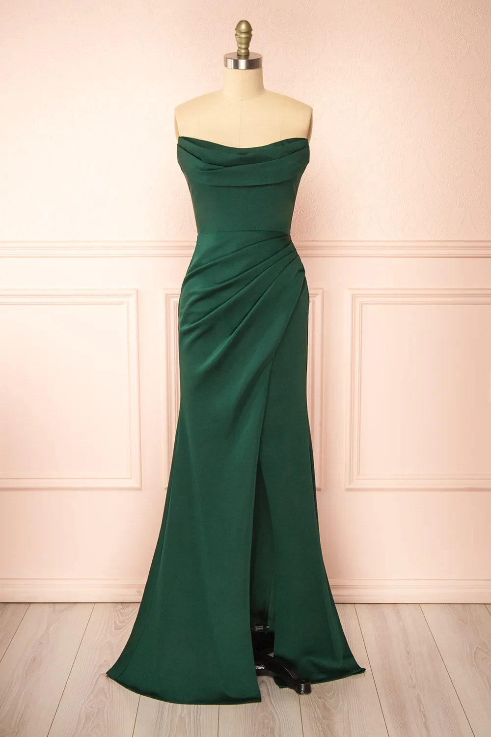 Ailsa Green | Strapless Gown w/ High Slit sold by Boutique 1861