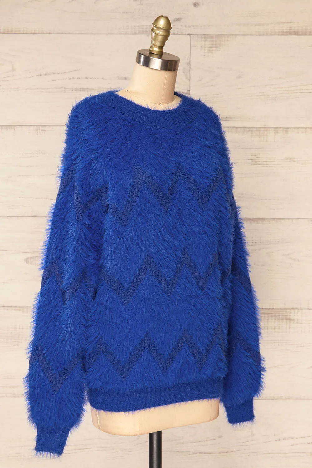 Urtu Blue | Fuzzy Herringbone Sweater sold by Boutique 1861 product image thumbnail 4