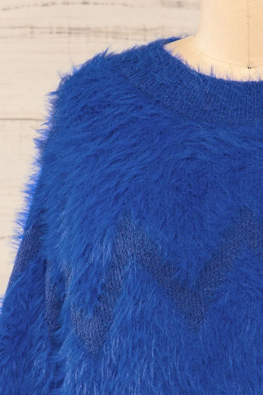 Urtu Blue | Fuzzy Herringbone Sweater sold by Boutique 1861 product image thumbnail 3