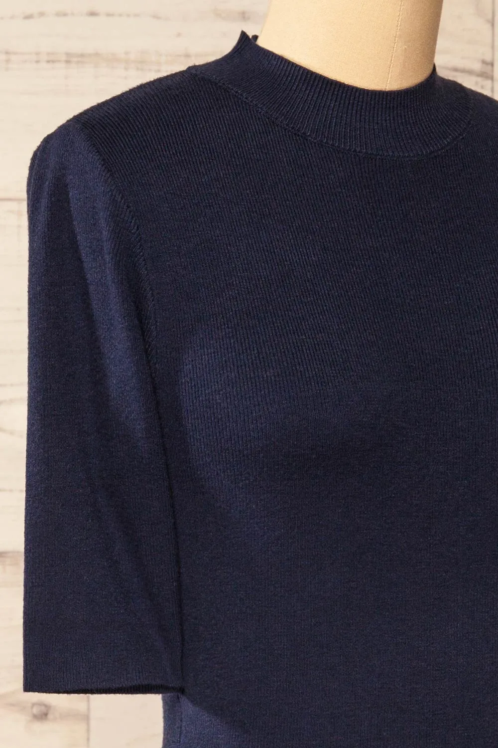 Palermo Navy | Short Sleeve Mock Neck Top sold by Boutique 1861 product image thumbnail 5