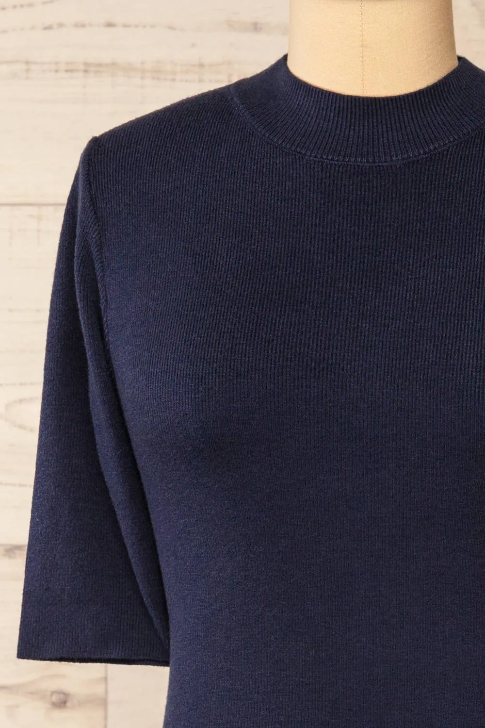 Palermo Navy | Short Sleeve Mock Neck Top sold by Boutique 1861 product image thumbnail 3