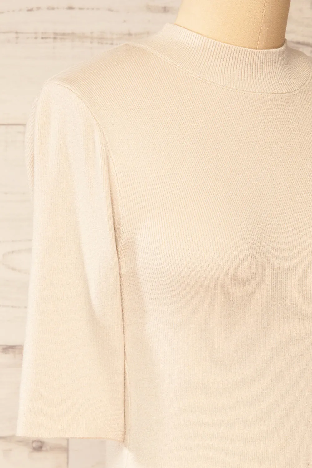 Palermo Ivory | Short Sleeve Mock Neck Top sold by Boutique 1861 product image thumbnail 5