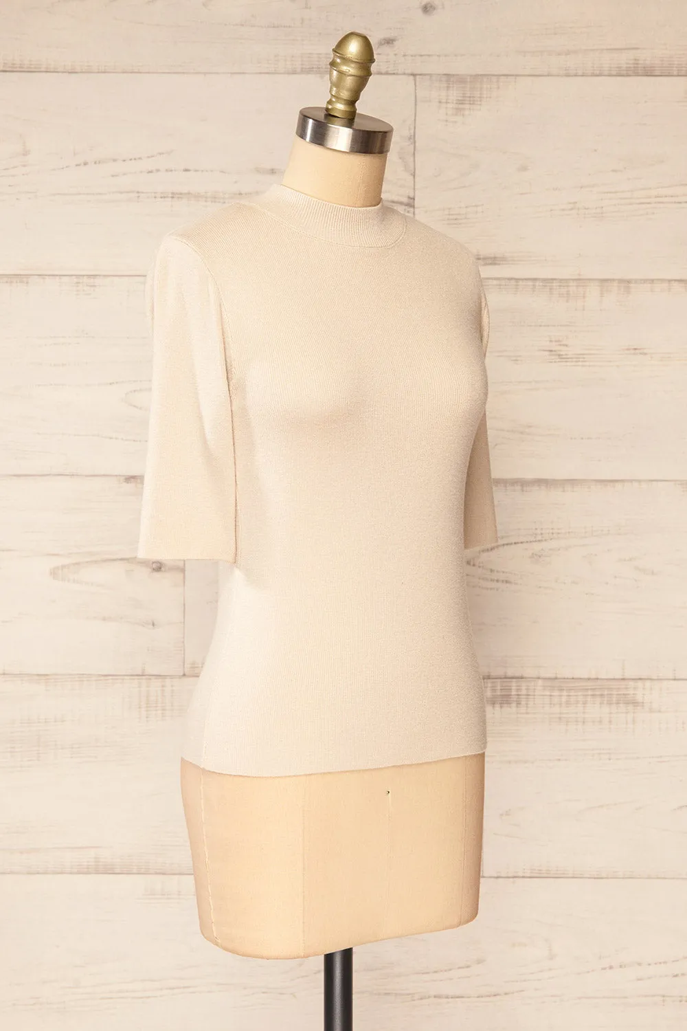 Palermo Ivory | Short Sleeve Mock Neck Top sold by Boutique 1861 product image thumbnail 4