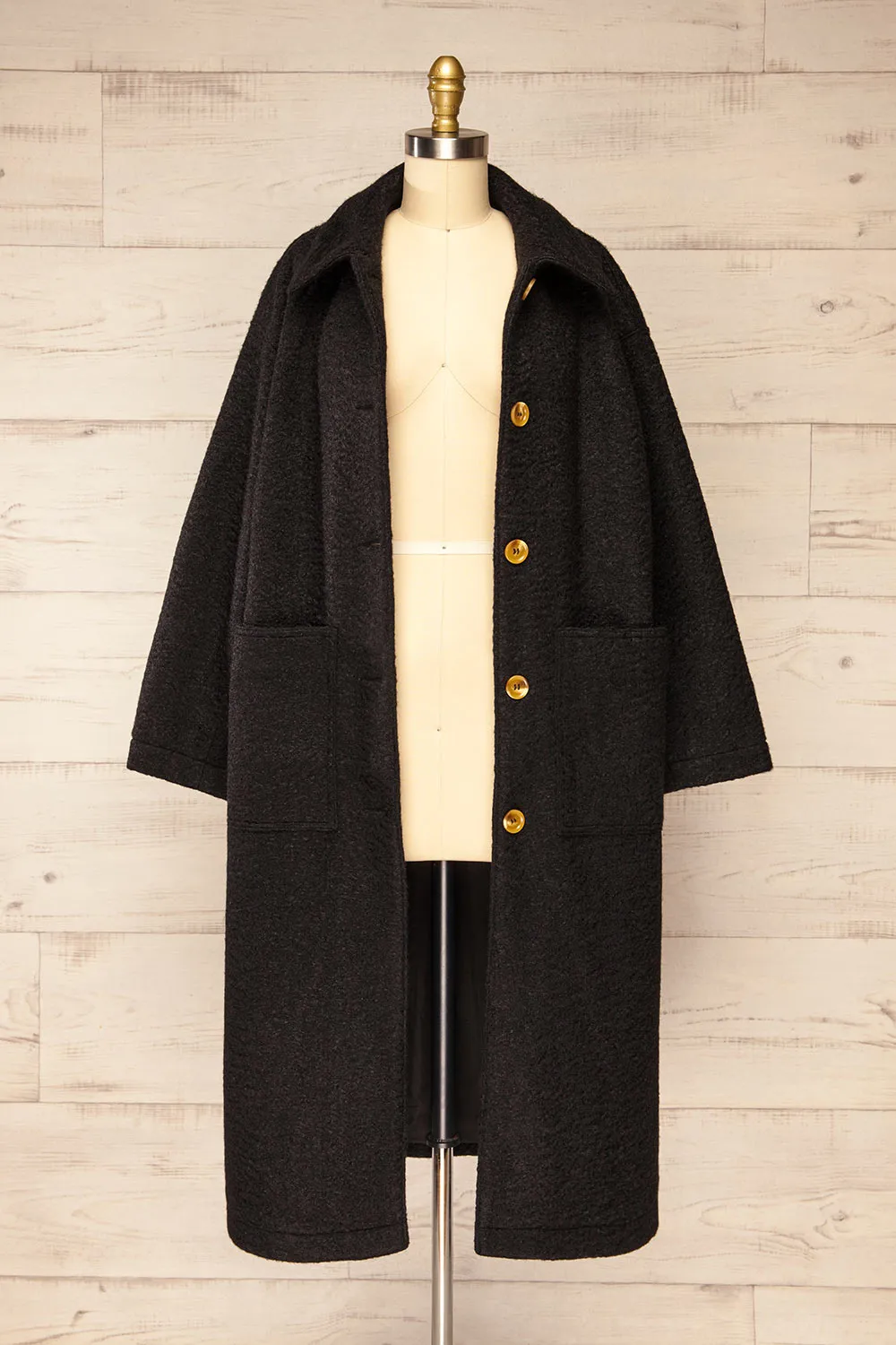 Wayward Black | Long Coat w/ Large Pockets sold by Boutique 1861 product image thumbnail 3