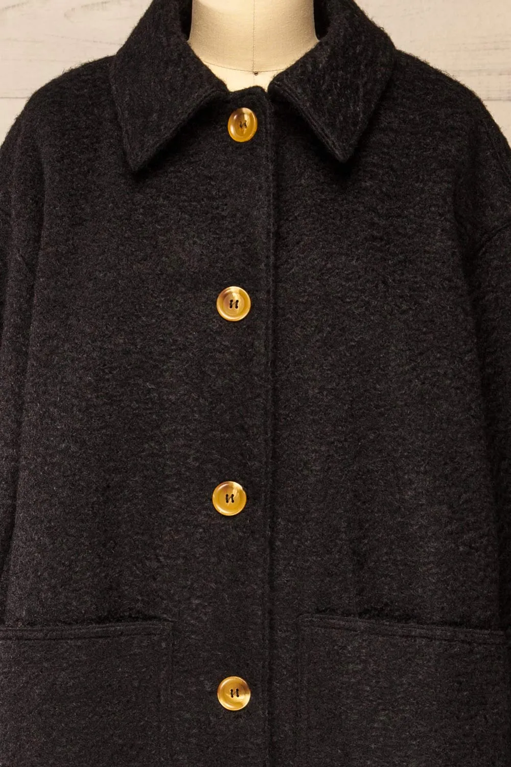 Wayward Black | Long Coat w/ Large Pockets sold by Boutique 1861 product image thumbnail 4