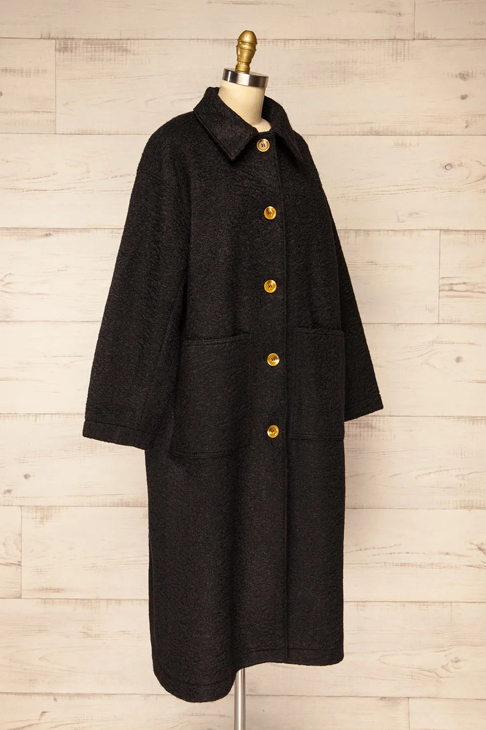 Wayward Black | Long Coat w/ Large Pockets sold by Boutique 1861 product image thumbnail 5
