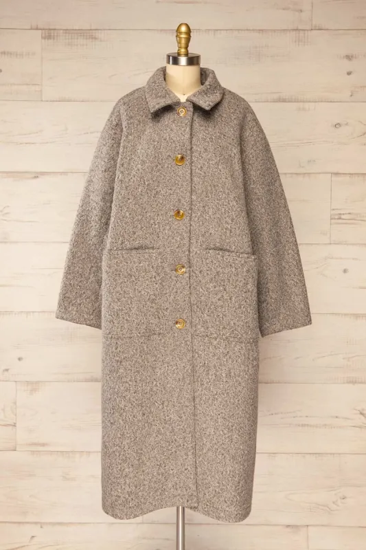 Wayward Grey | Long Coat w/ Large Pockets sold by Boutique 1861