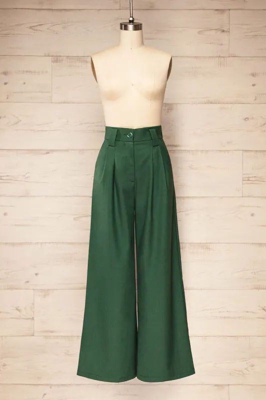 Famdon Green | High-Waisted Wide Leg Pants sold by Boutique 1861
