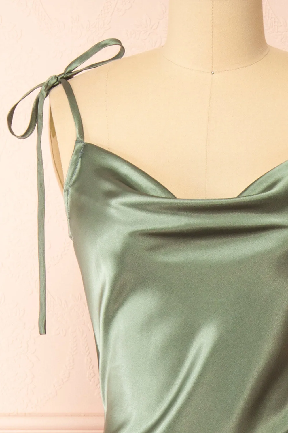 Elyse Khaki | Cowl Neck Midi Dress sold by Boutique 1861 product image thumbnail 2