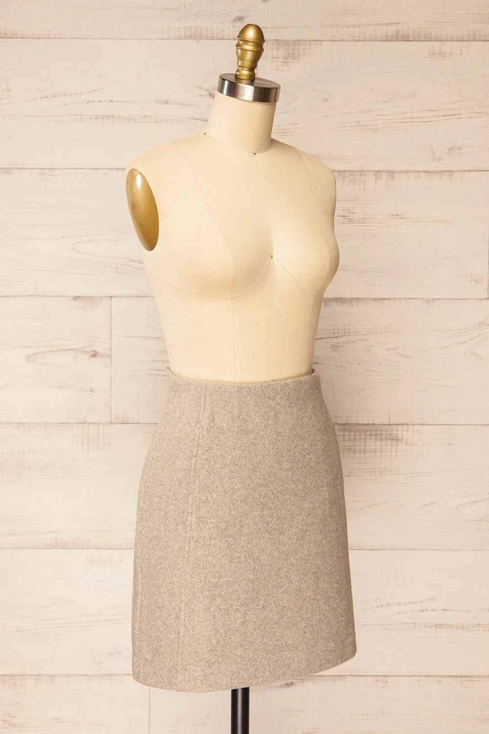 Aberforth Grey | Short Felt Skirt w/ Pockets sold by Boutique 1861 product image thumbnail 3