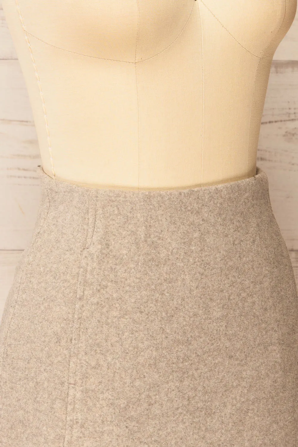 Aberforth Grey | Short Felt Skirt w/ Pockets sold by Boutique 1861 product image thumbnail 4