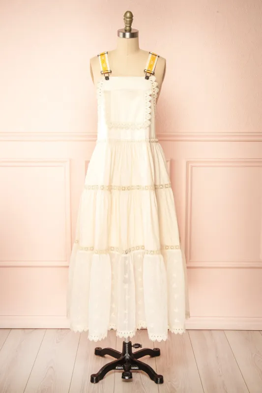 Hoolin | Maxi Ivory Overall Dress sold by Boutique 1861