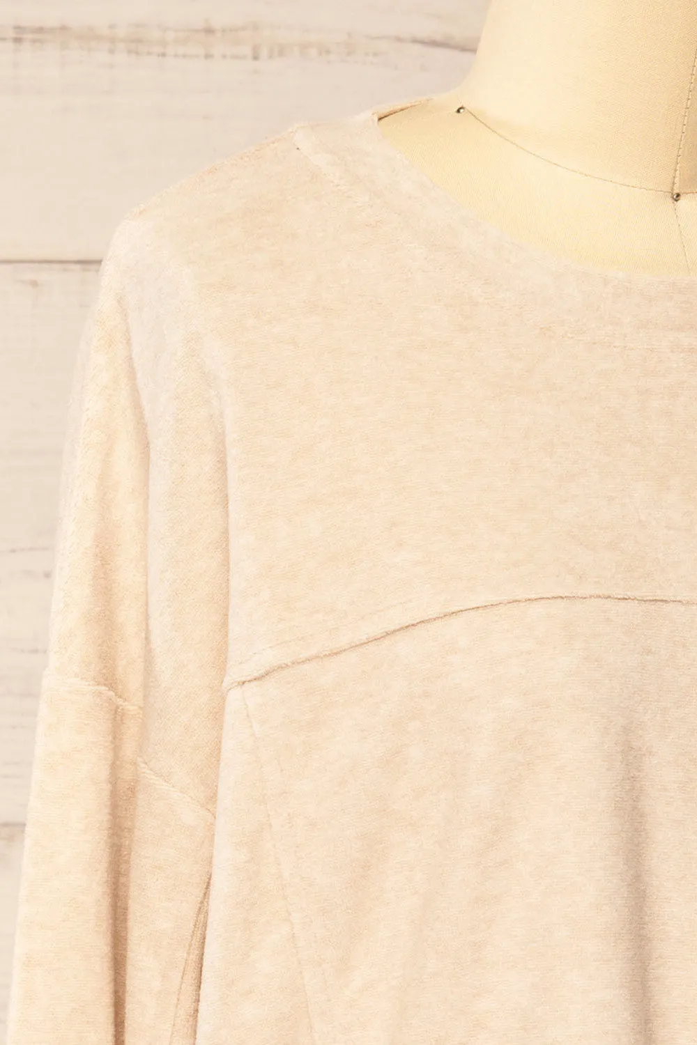 Qarth Beige | Oversized Round Neck Sweater sold by Boutique 1861 product image thumbnail 4