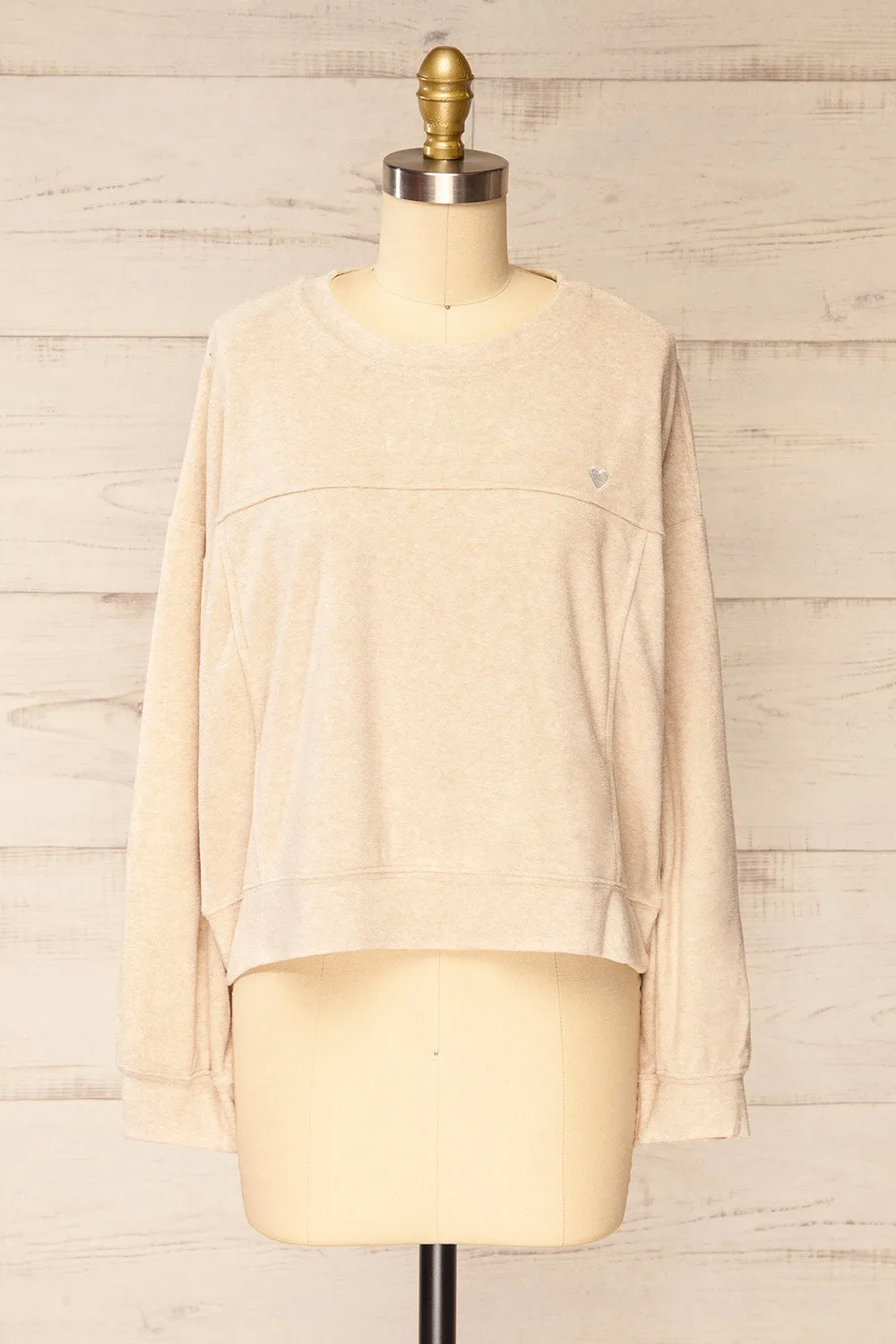 Qarth Beige | Oversized Round Neck Sweater sold by Boutique 1861
