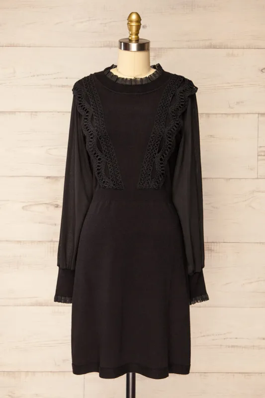Rakvere | Short Black Dress w/ Long Sleeves sold by Boutique 1861