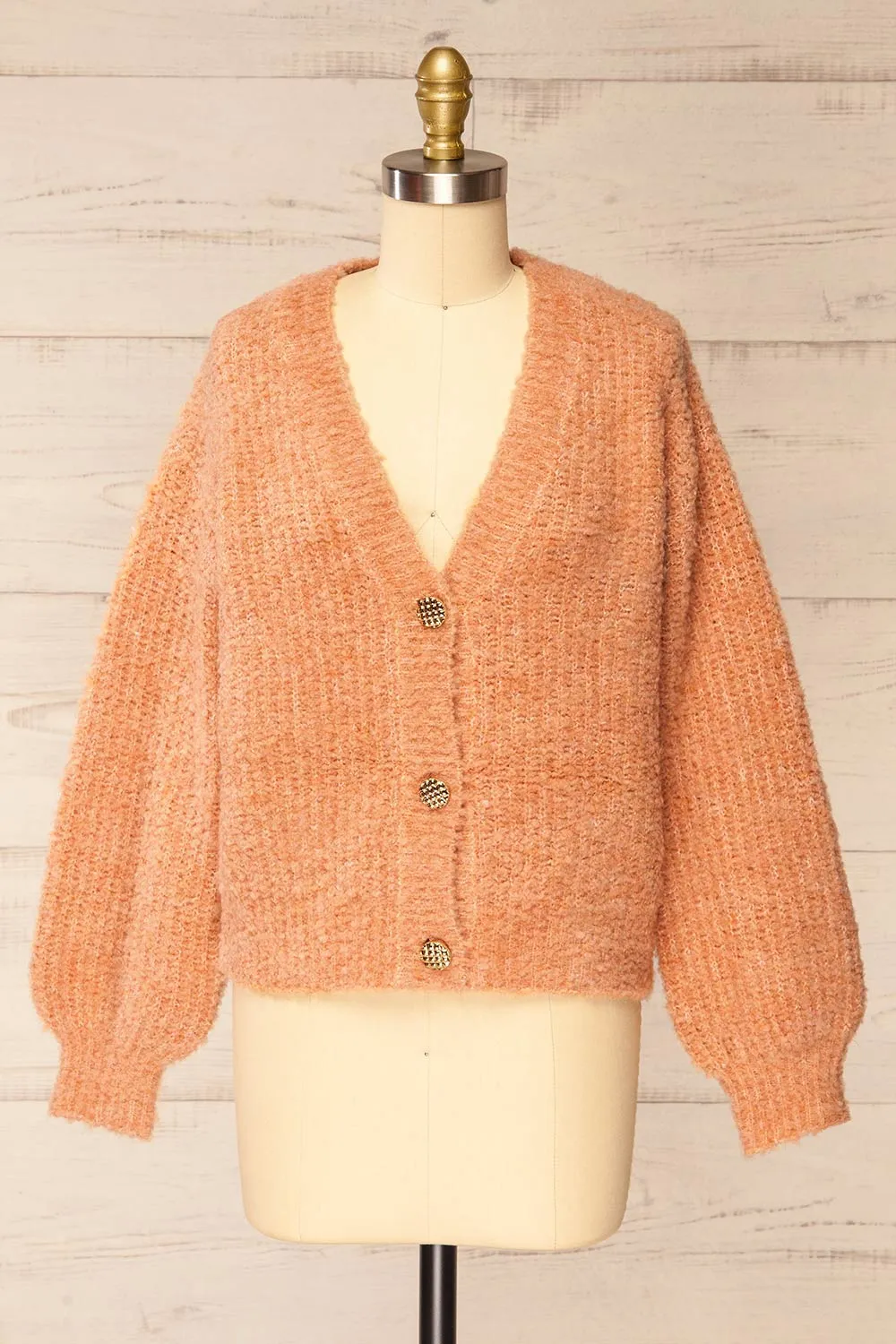 Zuper Orange | Fuzzy Cardigan sold by Boutique 1861