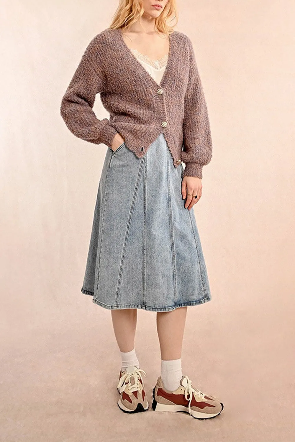 Zuper Mauve | Fuzzy Cardigan sold by Boutique 1861 product image thumbnail 2