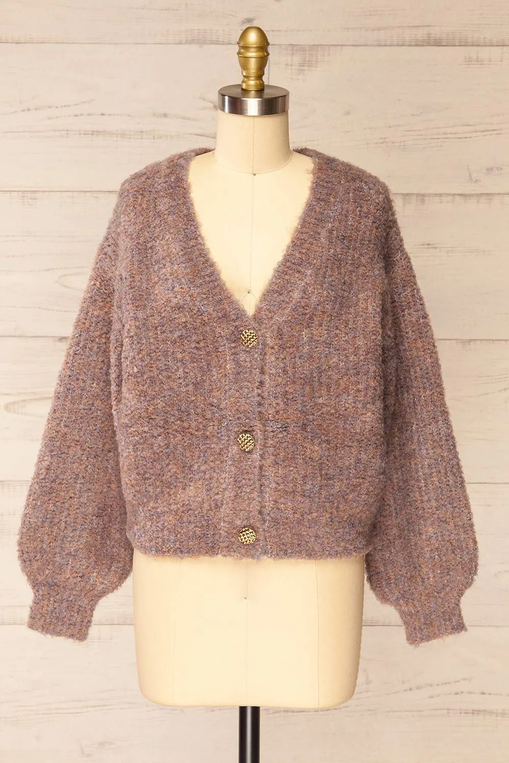 Zuper Mauve | Fuzzy Cardigan sold by Boutique 1861
