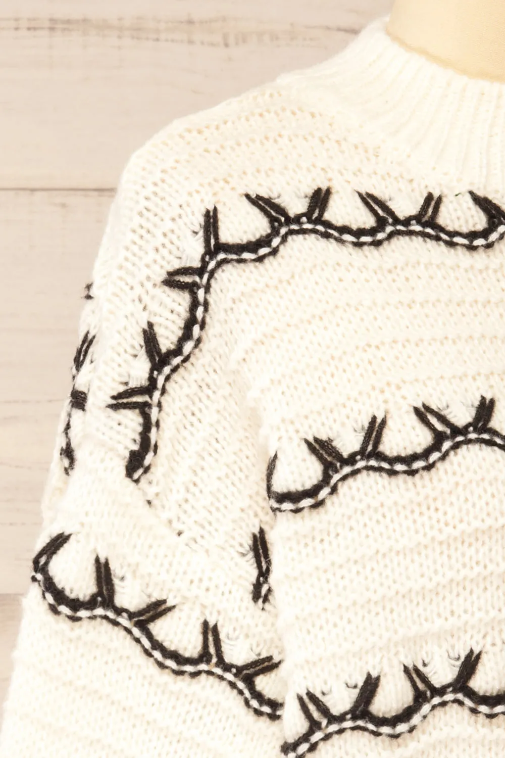 Alfreton Ivory | Mock Neck Knit Sweater sold by Boutique 1861 product image thumbnail 4