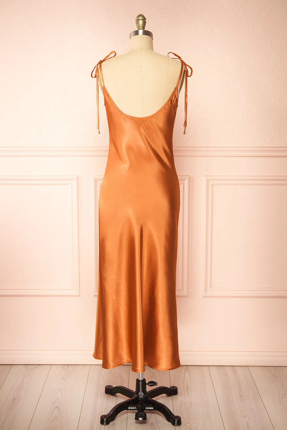 Elyse Rust | Cowl Neck Midi Dress sold by Boutique 1861 product image thumbnail 5