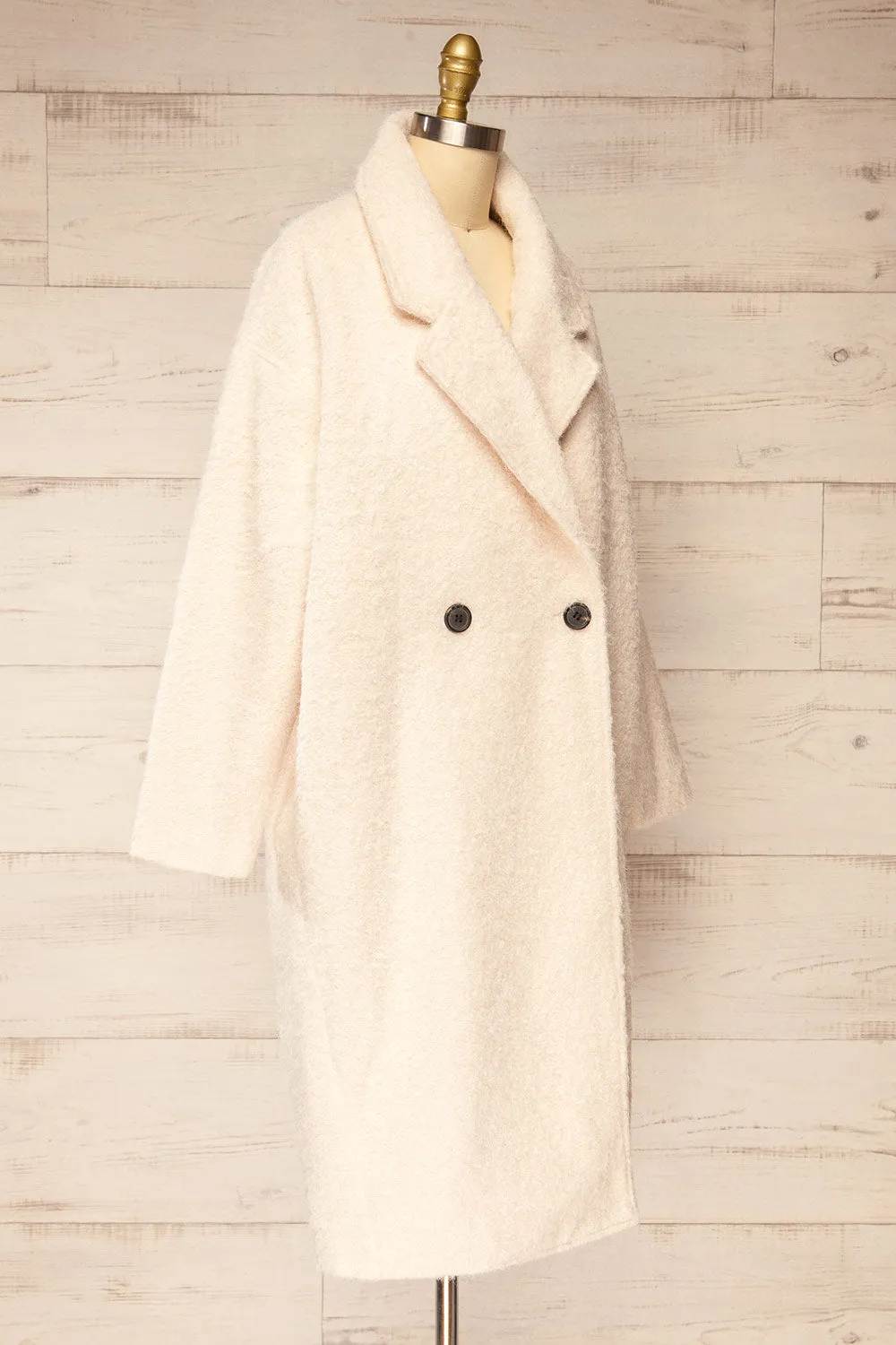 Surbiton | Off-White Bouclé Knit Coat sold by Boutique 1861 product image thumbnail 4