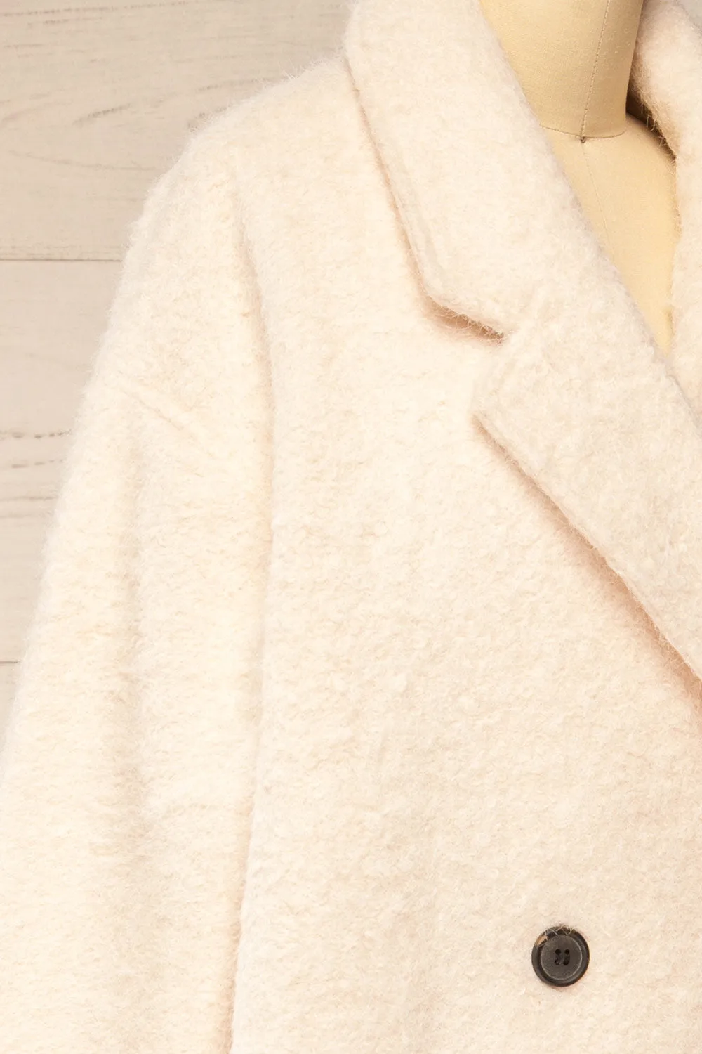 Surbiton | Off-White Bouclé Knit Coat sold by Boutique 1861 product image thumbnail 5