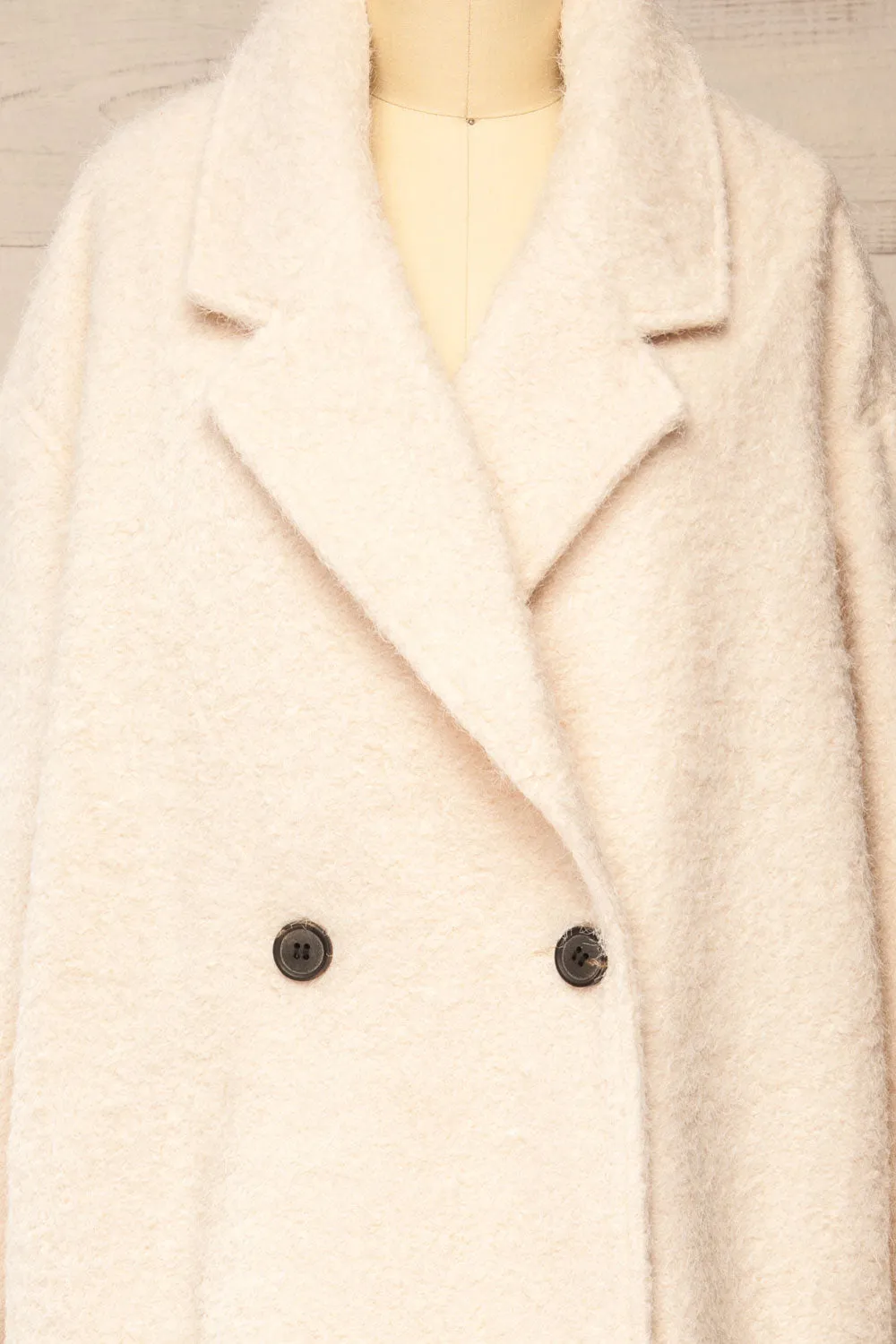 Surbiton | Off-White Bouclé Knit Coat sold by Boutique 1861 product image thumbnail 3