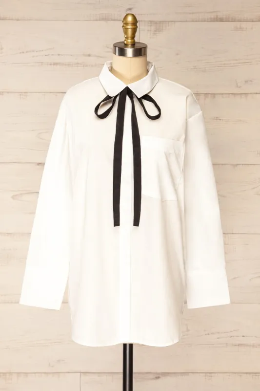 Aramis | White Long Sleeve Shirt w/ Neck Tie sold by Boutique 1861