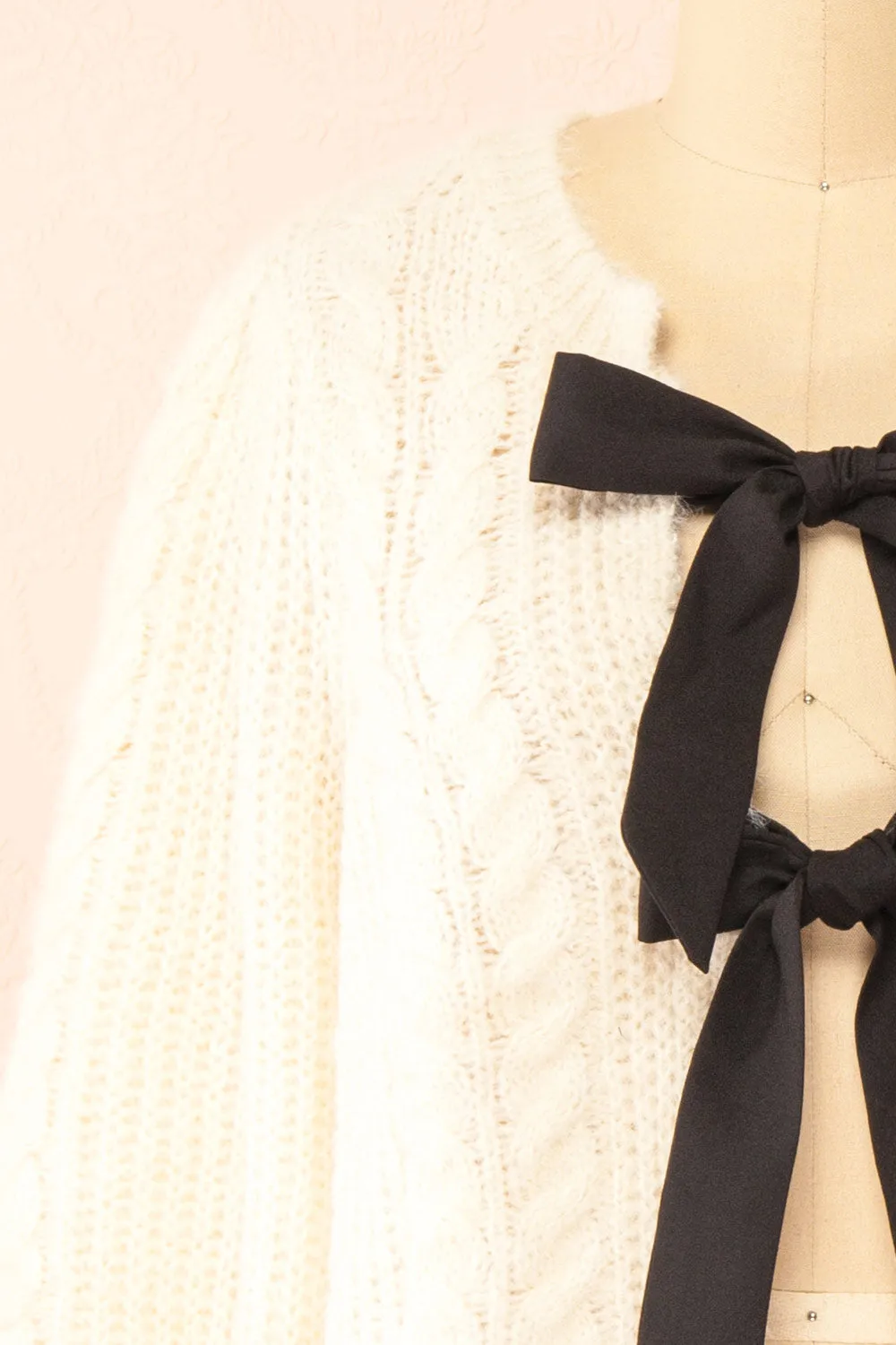 Bathilde | Ivory Knit Sweater w/ Black Ribbons sold by Boutique 1861 product image thumbnail 2