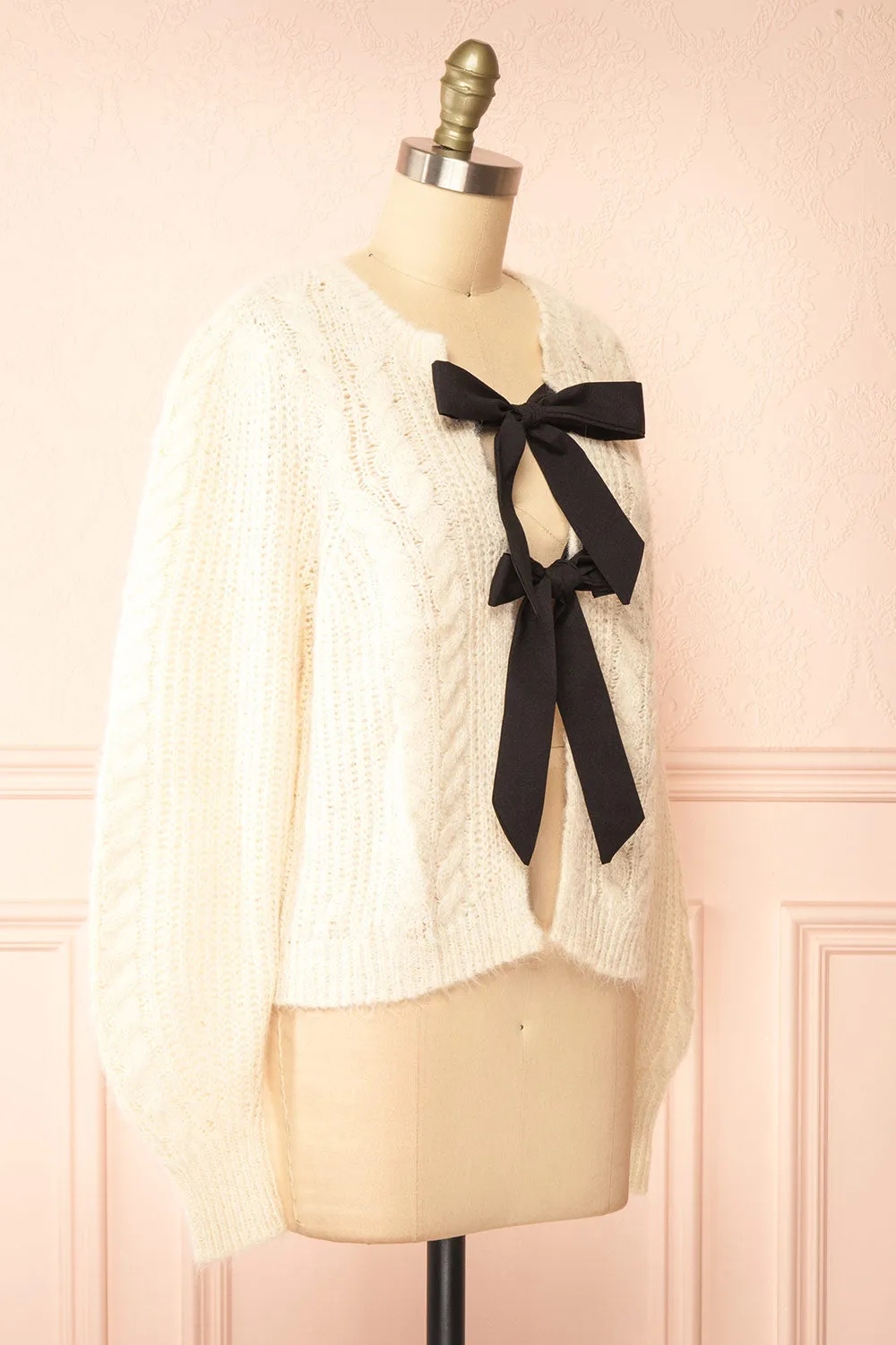Bathilde | Ivory Knit Sweater w/ Black Ribbons sold by Boutique 1861 product image thumbnail 3
