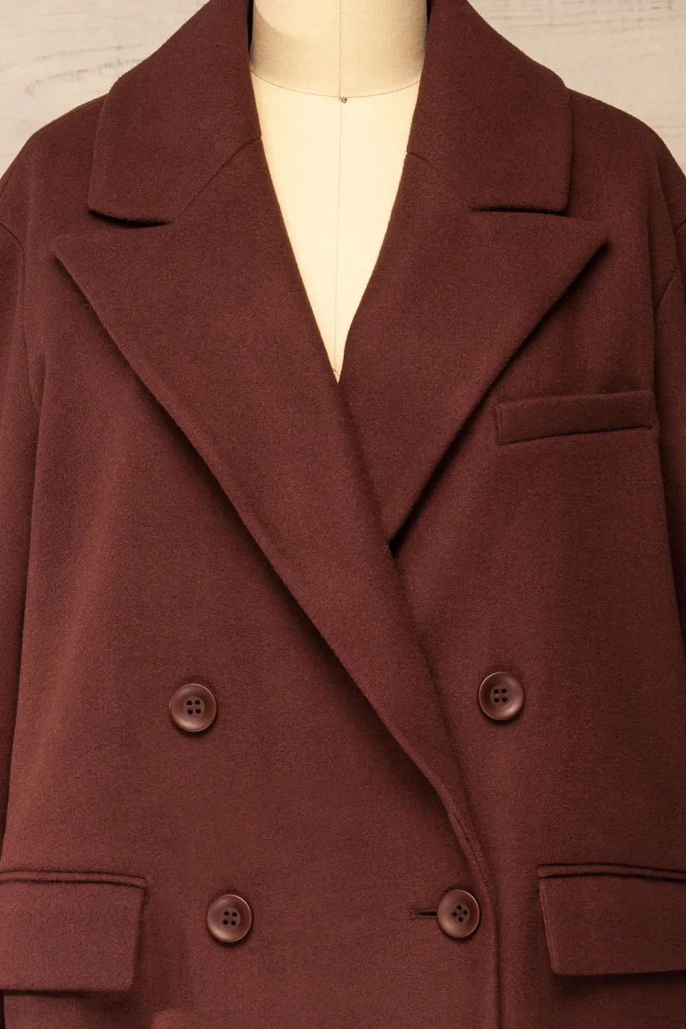 Mchinji | Long Brown Felt Coat sold by Boutique 1861 product image thumbnail 4