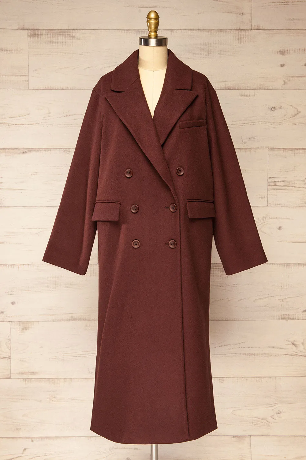 Mchinji | Long Brown Felt Coat sold by Boutique 1861