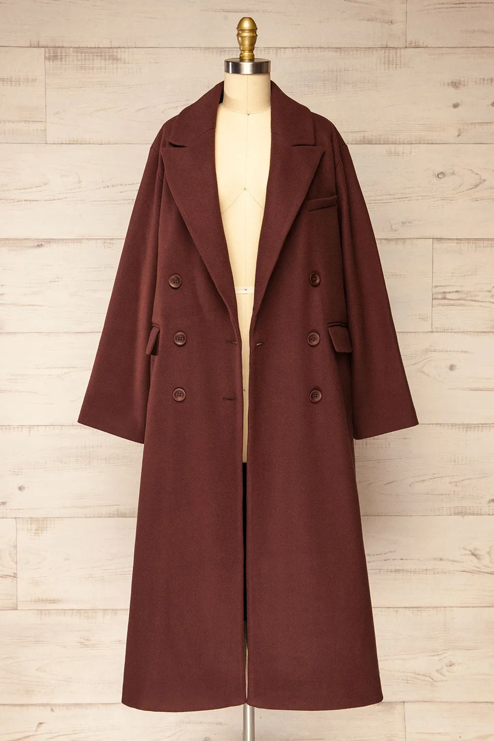 Mchinji | Long Brown Felt Coat sold by Boutique 1861 product image thumbnail 3
