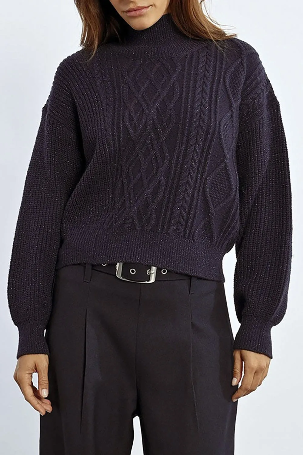 Waterbury | Sparkling Navy Turtleneck Sweater sold by Boutique 1861 product image thumbnail 2