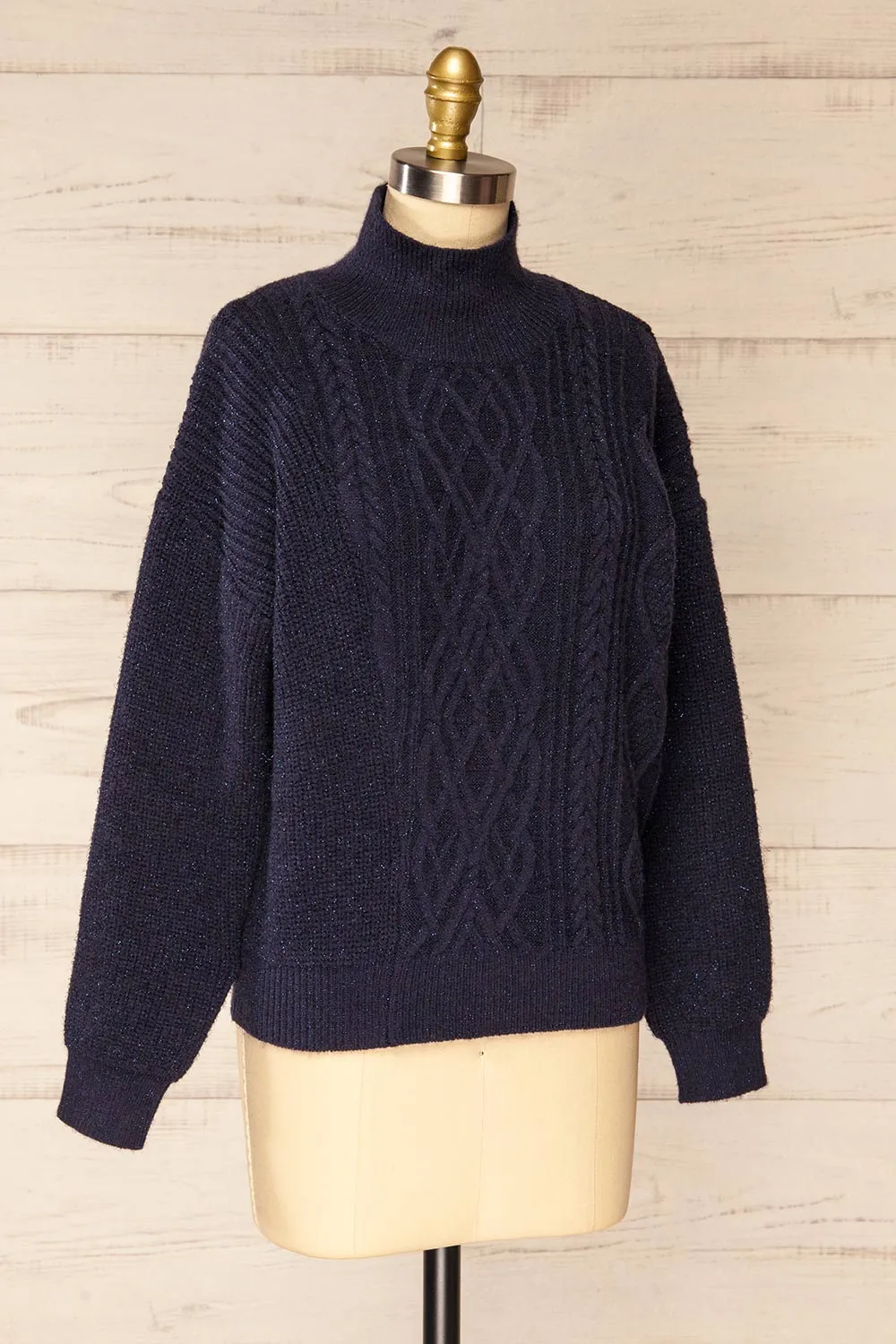 Waterbury | Sparkling Navy Turtleneck Sweater sold by Boutique 1861 product image thumbnail 4
