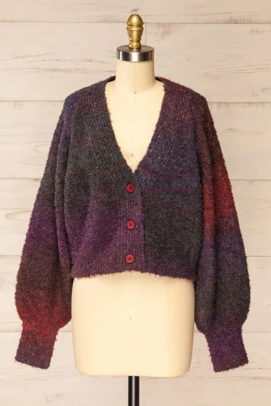 Zadigg | Cropped Multicoloured Cardigan w/ Red Buttons sold by Boutique 1861