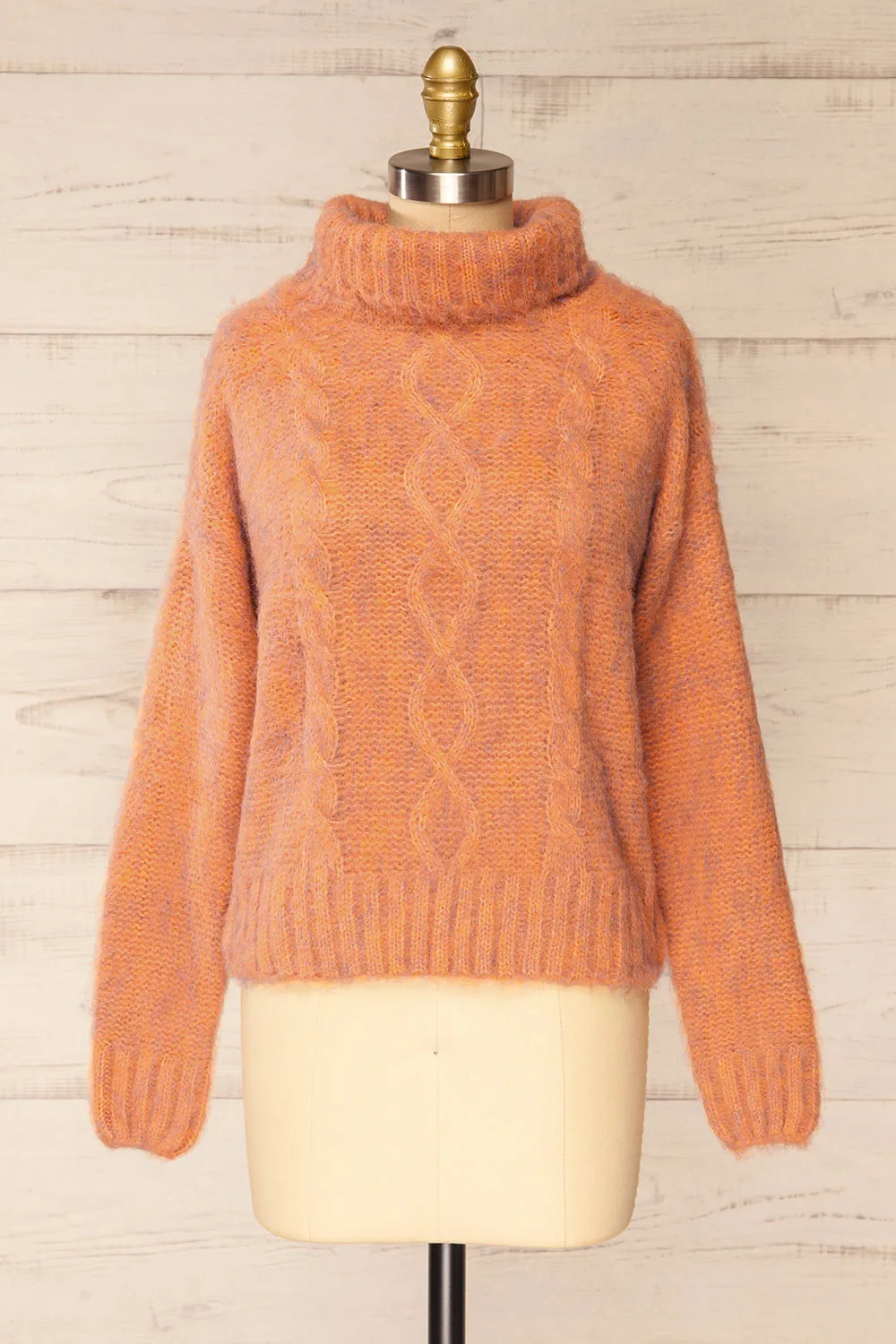 Seattle Rust | Fuzzy Knit Turtleneck Sweater sold by Boutique 1861