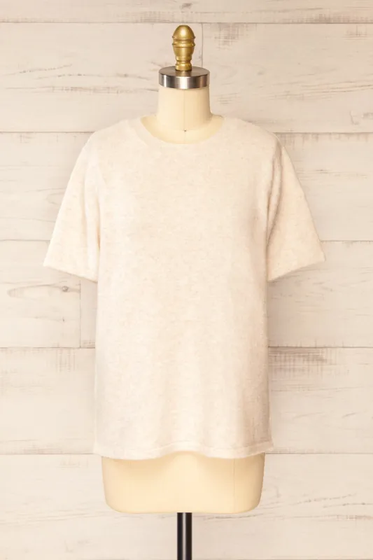 Gaspe Ivory | Soft Knit T-Shirt sold by Boutique 1861