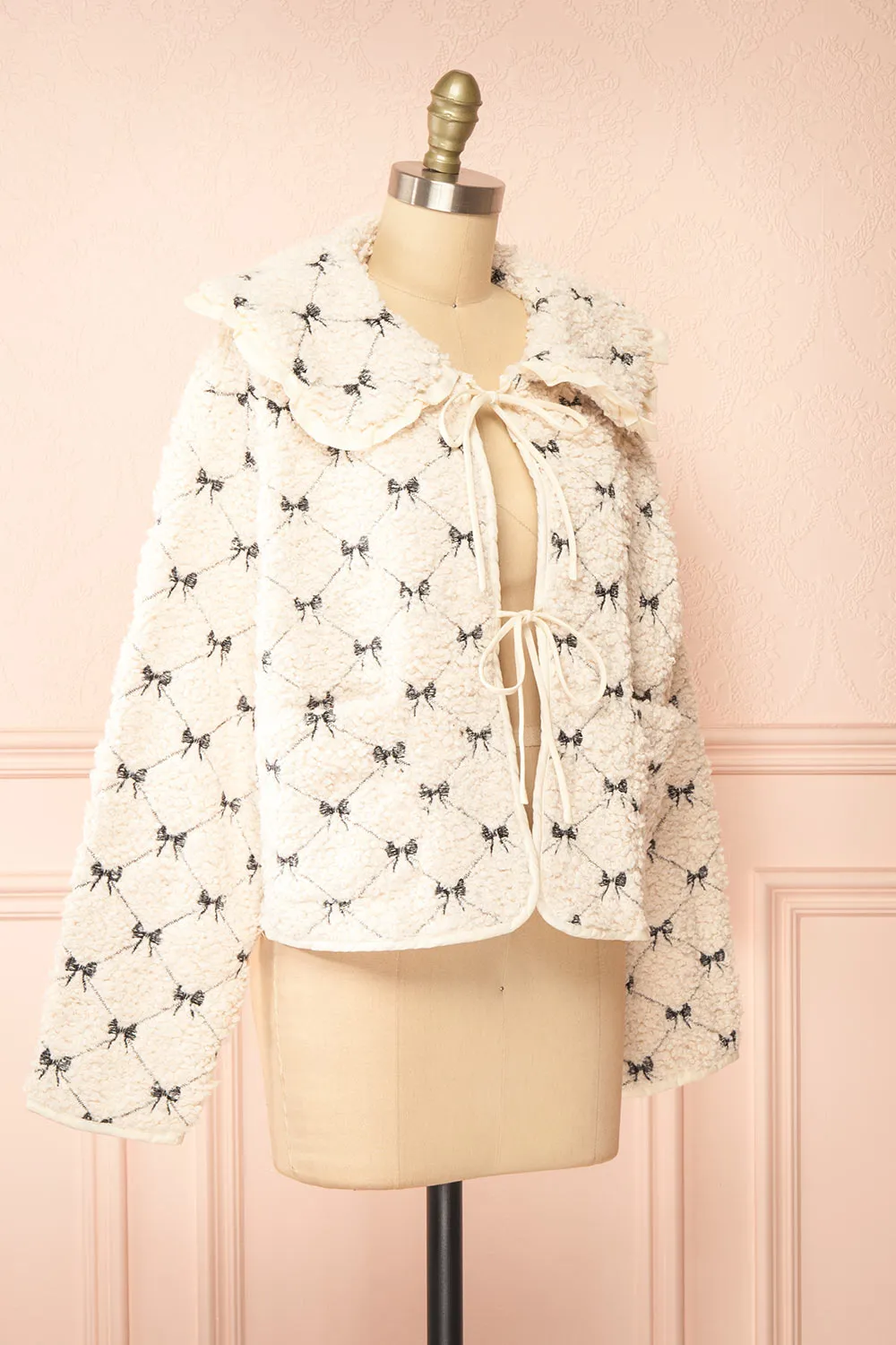 Heira | Ivory Sherpa Jacket w/ Peter Pan Collar sold by Boutique 1861 product image thumbnail 3