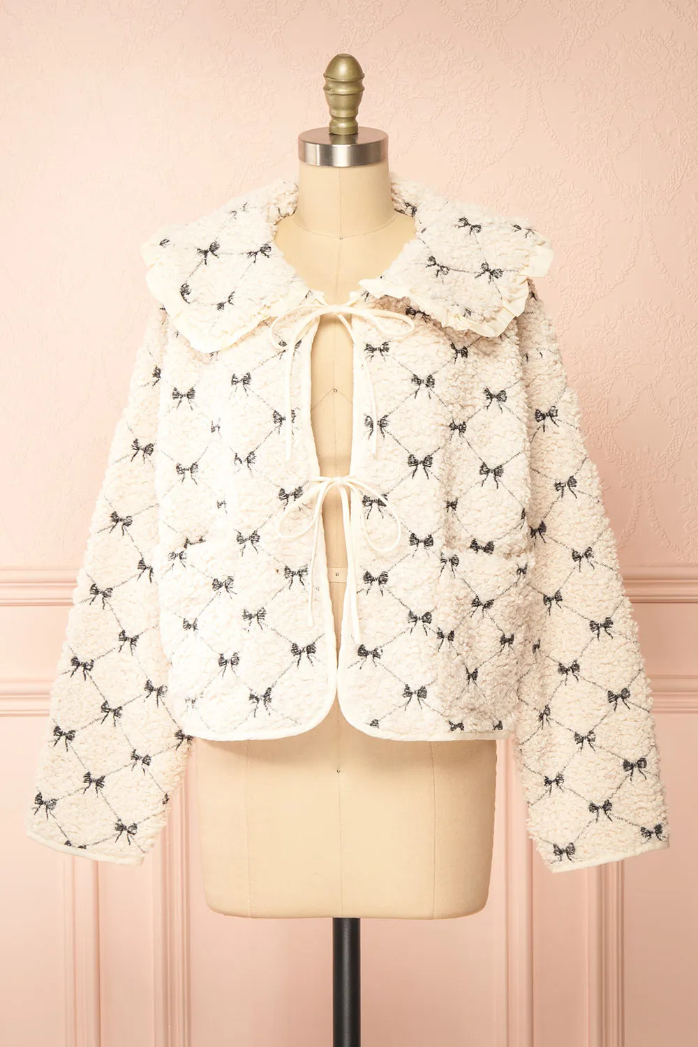 Heira | Ivory Sherpa Jacket w/ Peter Pan Collar sold by Boutique 1861