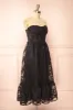 Arhea | Black Bustier Floral Midi Dress sold by Boutique 1861