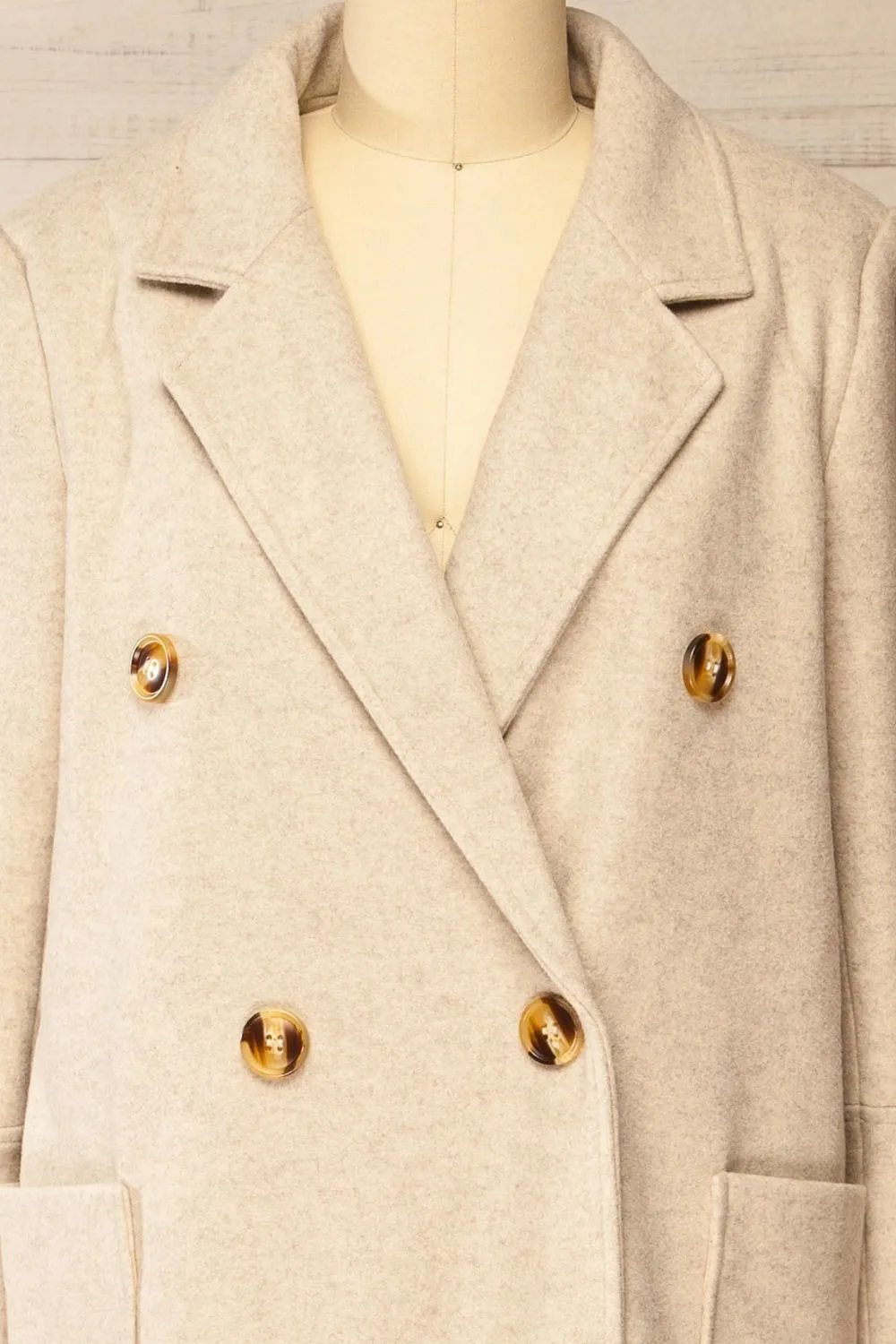 Namur Beige | Double-Breasted Felt Coat sold by Boutique 1861 product image thumbnail 4