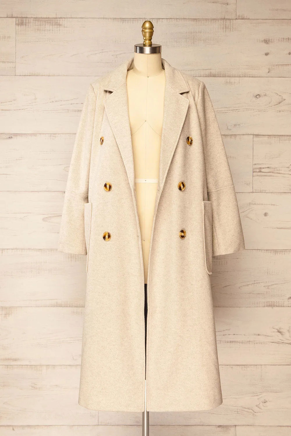 Namur Beige | Double-Breasted Felt Coat sold by Boutique 1861 product image thumbnail 3